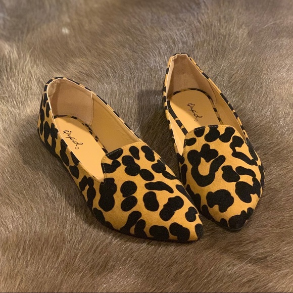 Qupid Shoes - NWOT Qupid Leopard Flats